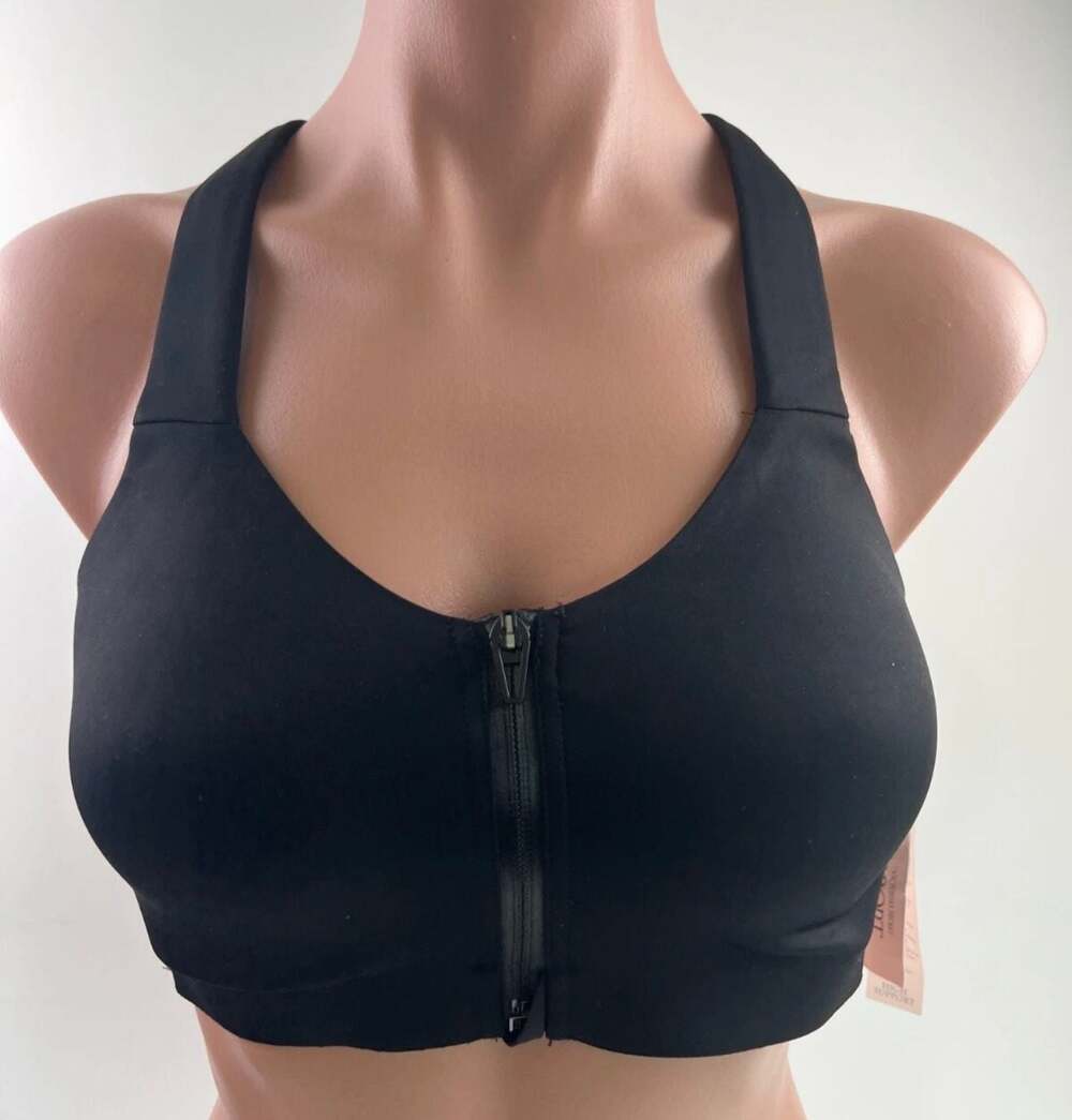 Victoria's Secret Incredible Knockout Front-Close Sports Bra Black 38DD